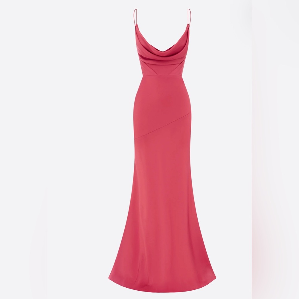 Bikini Cowl Drape Gown in Satin Crepe